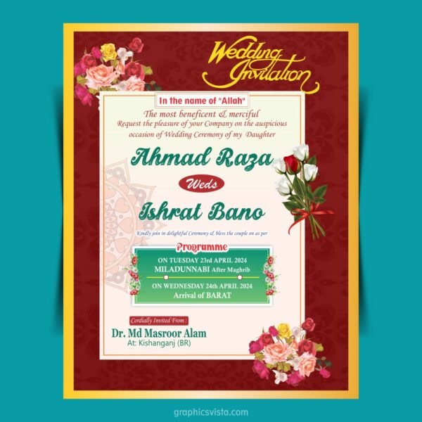 Digital New Wedding Invitation Card Template CDR