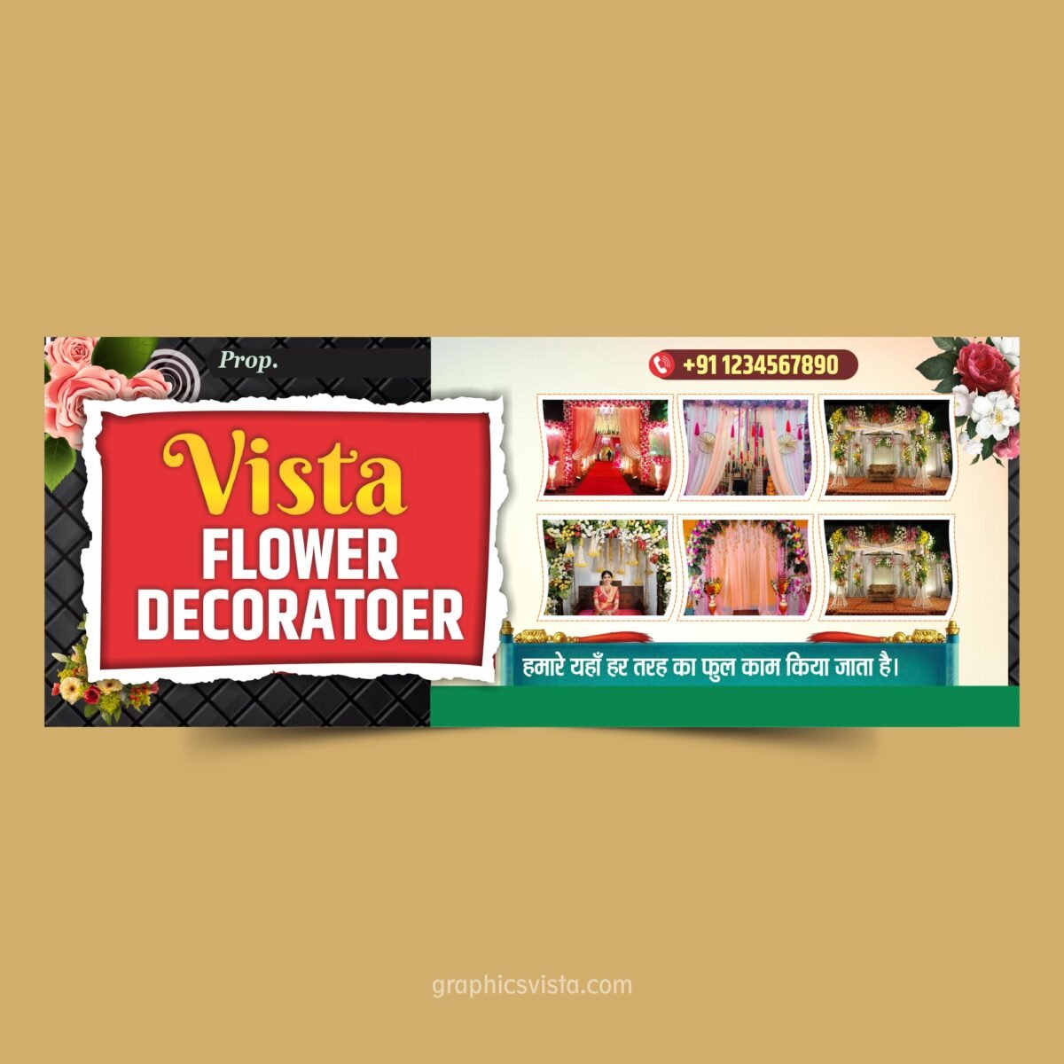 flower decoration shop banner template cdr file download