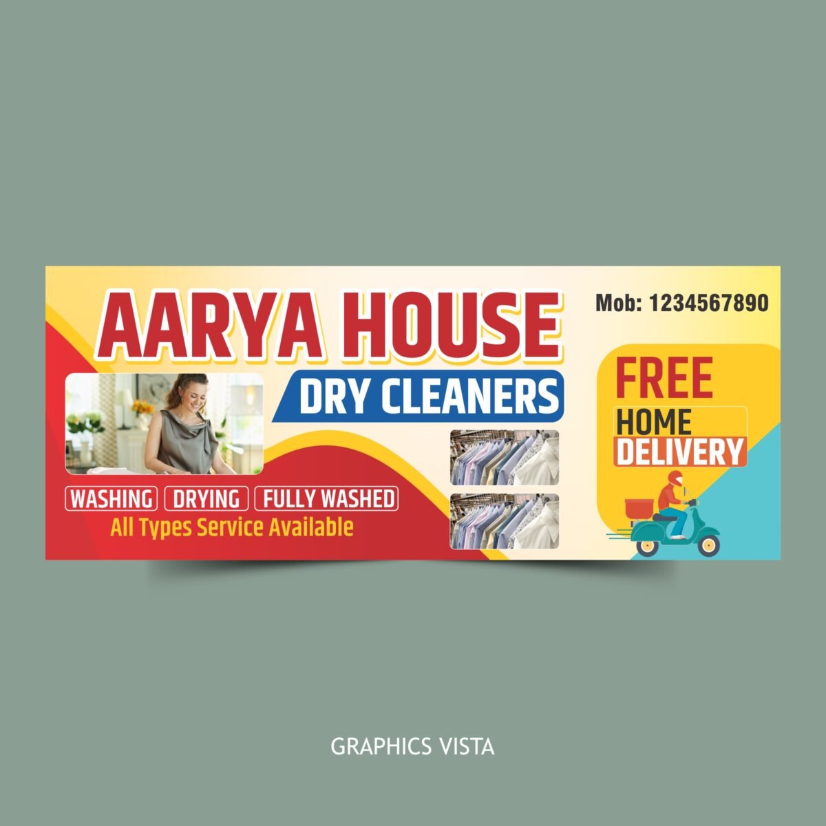 Dry Cleaning Banner Design Template CDR File