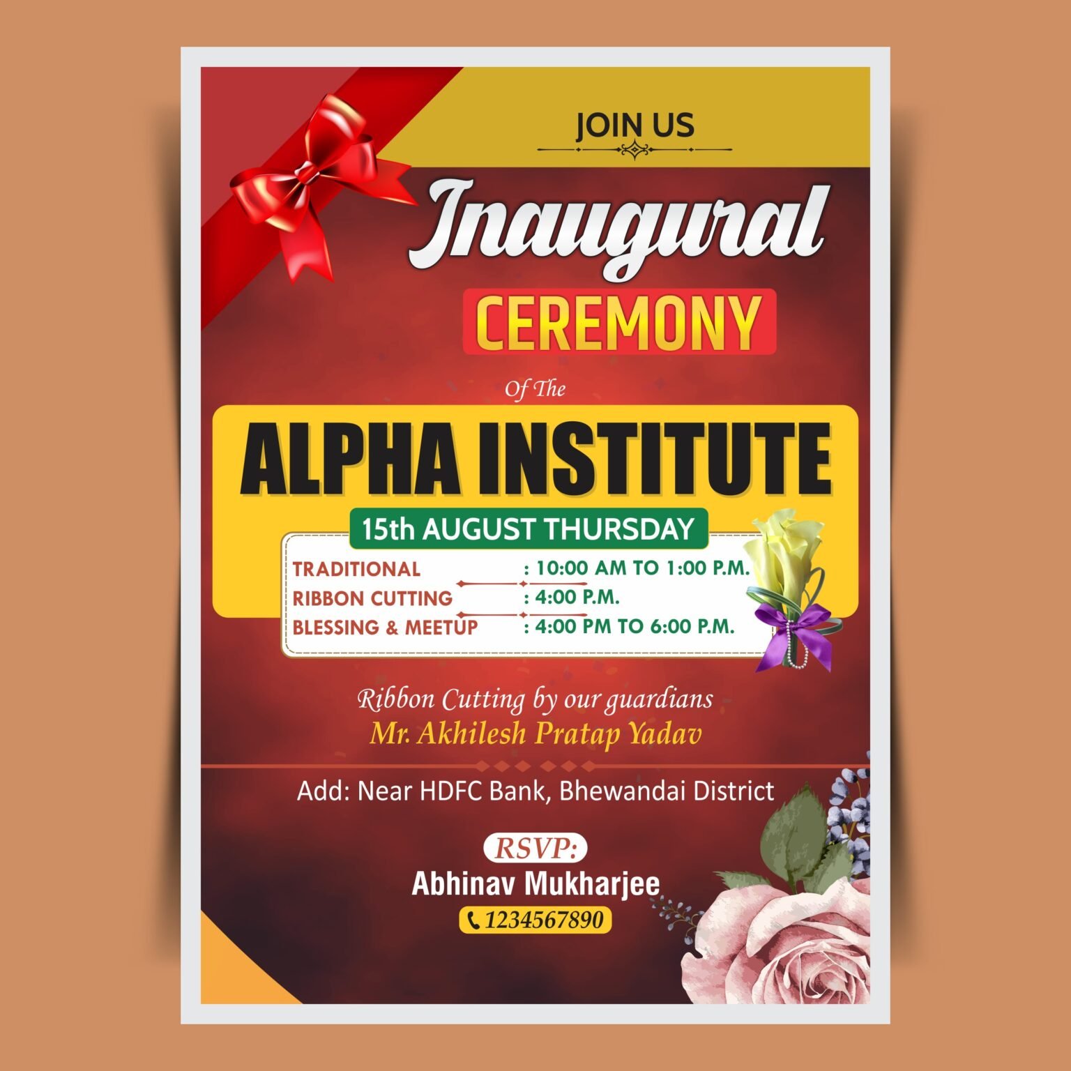 Celebrate Inauguration Invitation Card Design CDR File - Graphics Vista