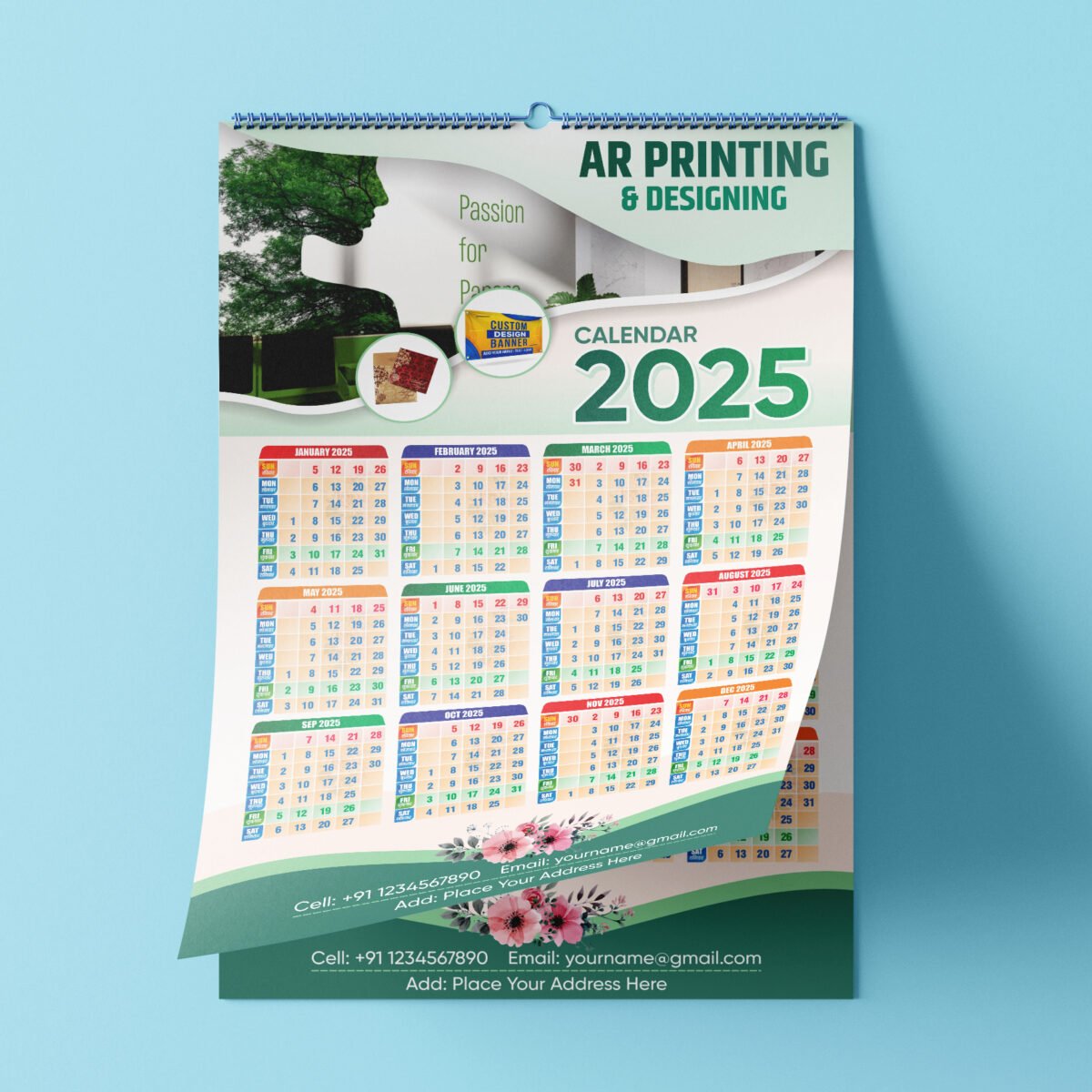 2025 Calendar Template CDR File Single Page