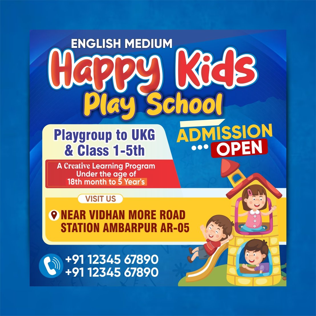 Kids School Banner Design Template