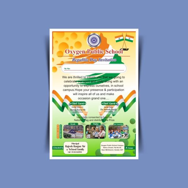 26th January Republic Day Invitation Card CDR