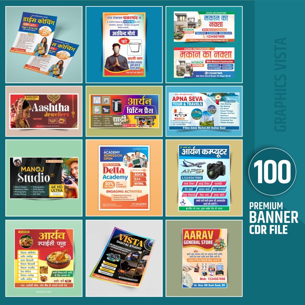 100 Premium Banner Design Package CDR File Download