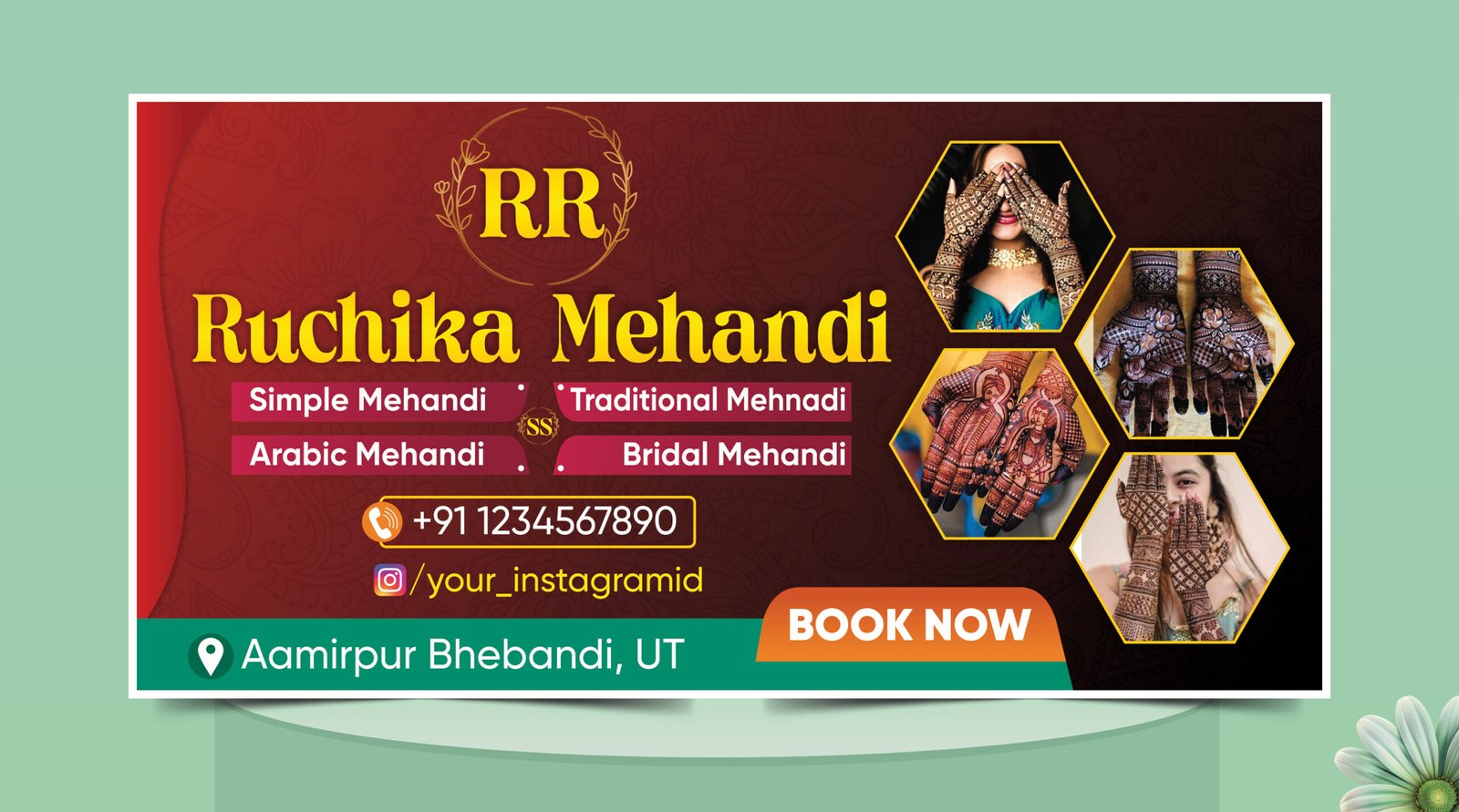 Mehandi Artist Banner Design