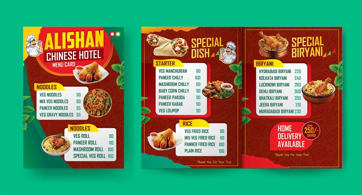 Modern Luxury Restaurant Menu Card Design Template CDR & PSD Files Download