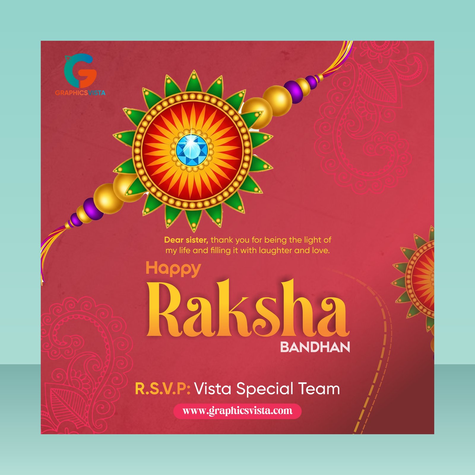 Happy Rakshabandhan Social Media Post Design