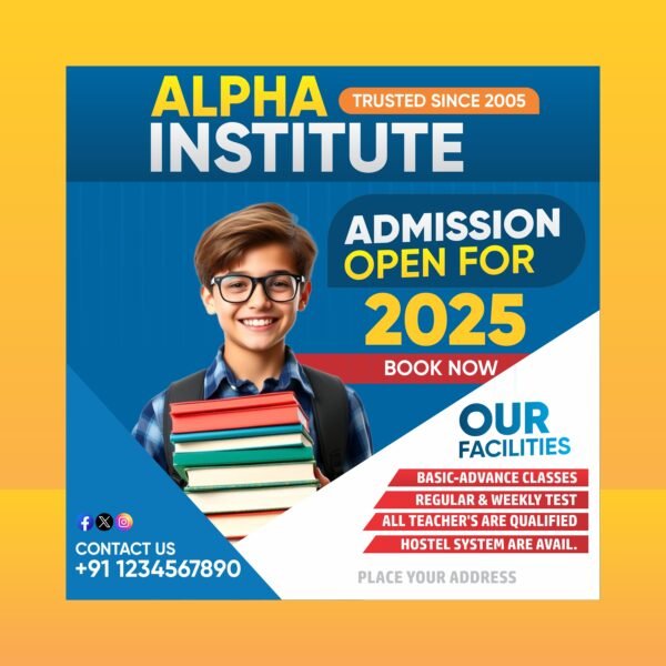 Coaching Institute Social Media Banner Template CDR PSD File Download