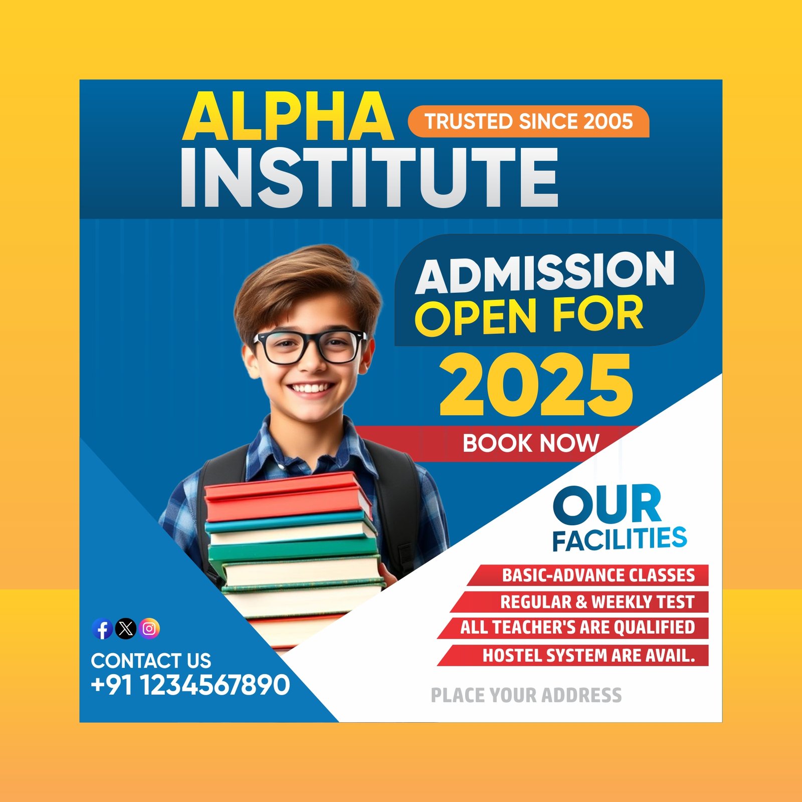 Coaching Institute Social Media Banner Template CDR PSD File Download