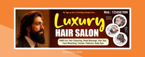 Professional Template Hair Saloon Flex Banner CDR File Download AG