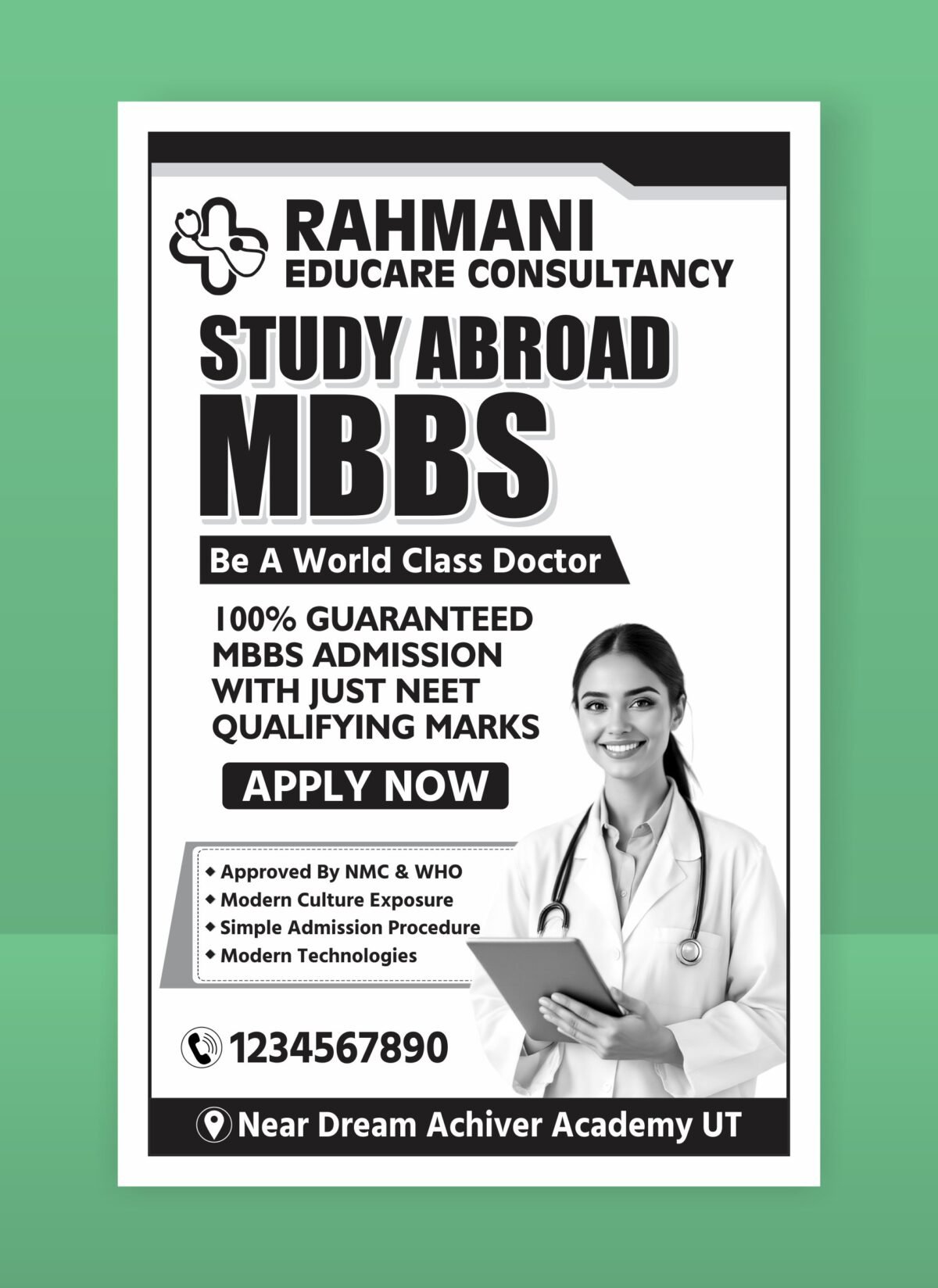 Study Abroad Pamphlet Design CDR File Download
