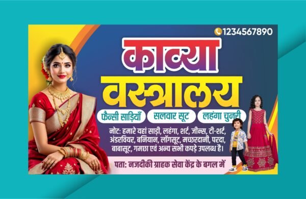 Cloth Store Flex Design Hindi CDR File