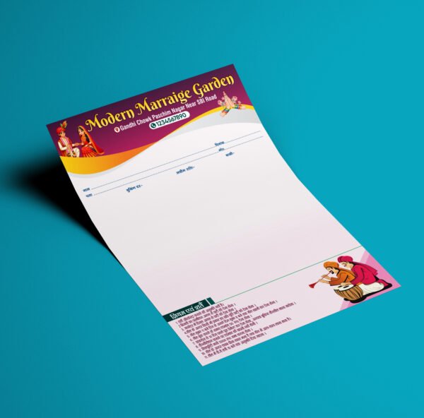 Digital Marriage Hotel Letter Head Design CDR File