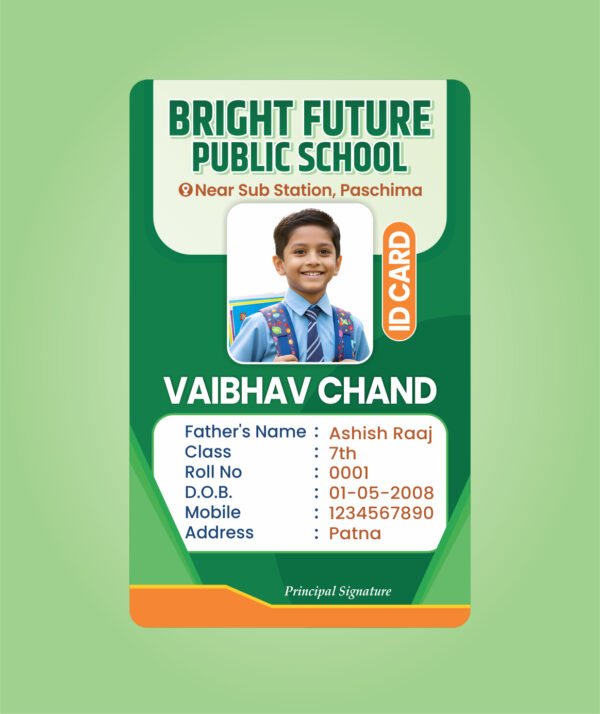 Student Identity Card Design CDR File Download ID Card Design