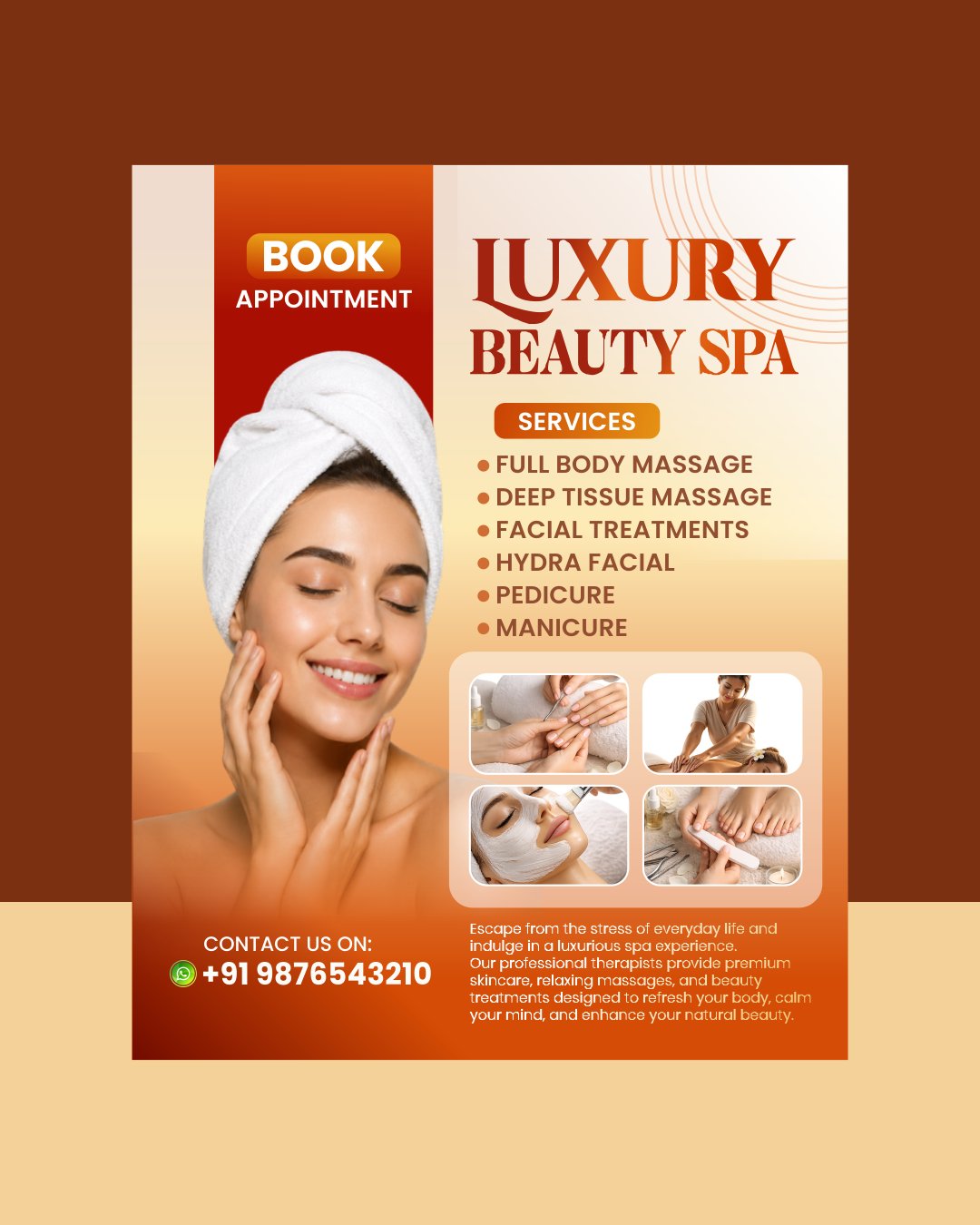 Luxury Beauty Spa Social Media Post Design Template